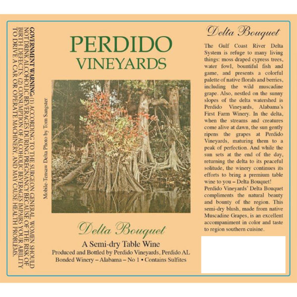 Perdido Vineyards Delta Bouquet Wine Label