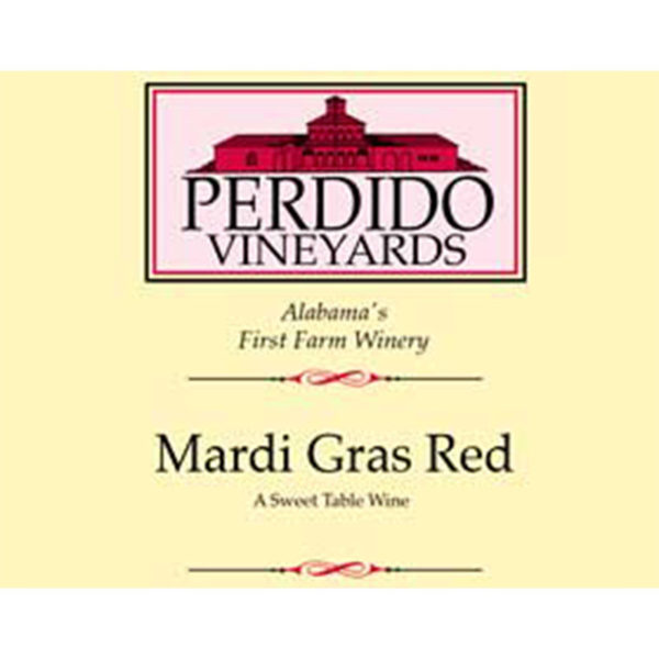 Perdido Vineyards Mardi Gras Red Wine Label