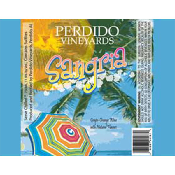 Perdido Vineyards Sangria Label