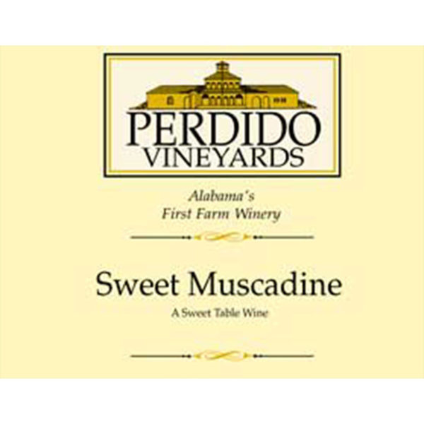Perdido Vineyards Sweet Muscadine Wine Label