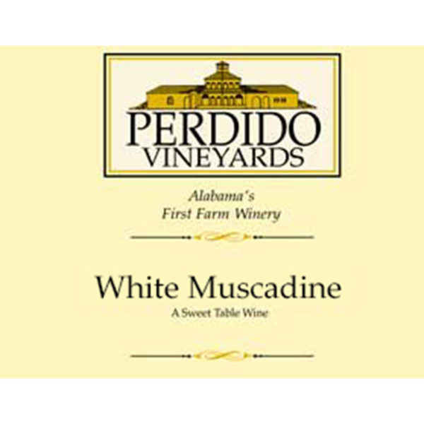 Perdido Vineyards White Muscadine Wine Label